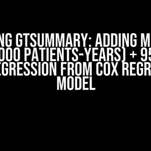 Mastering gtsummary: Adding Mortality Rate (/1000 patients-years) + 95% CI in a tbl_regression from Cox Regression Model