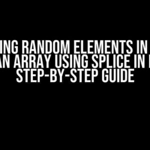 Removing Random Elements in One Go from an Array using Splice in Perl: A Step-by-Step Guide