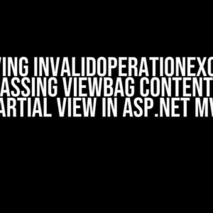 Resolving InvalidOperationException when Passing ViewBag Content List to Partial View in ASP.NET MVC